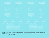 St. Louis Memphis and Southeastern 36 Ft Wood Boxcar White