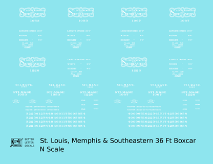 St. Louis Memphis and Southeastern 36 Ft Wood Boxcar White