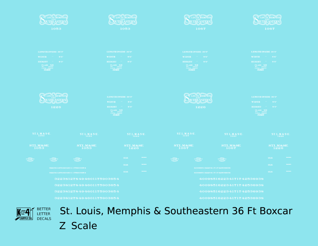 St. Louis Memphis and Southeastern 36 Ft Wood Boxcar White