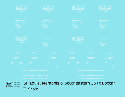 St. Louis Memphis and Southeastern 36 Ft Wood Boxcar White