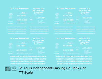 St Louis Independent Packing Tank Car White