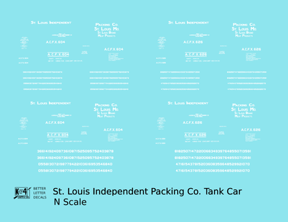 St Louis Independent Packing Tank Car White