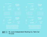 St Louis Independent Packing Tank Car White