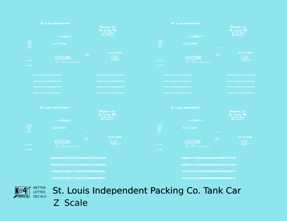 St Louis Independent Packing Tank Car White