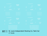 St Louis Independent Packing Tank Car White