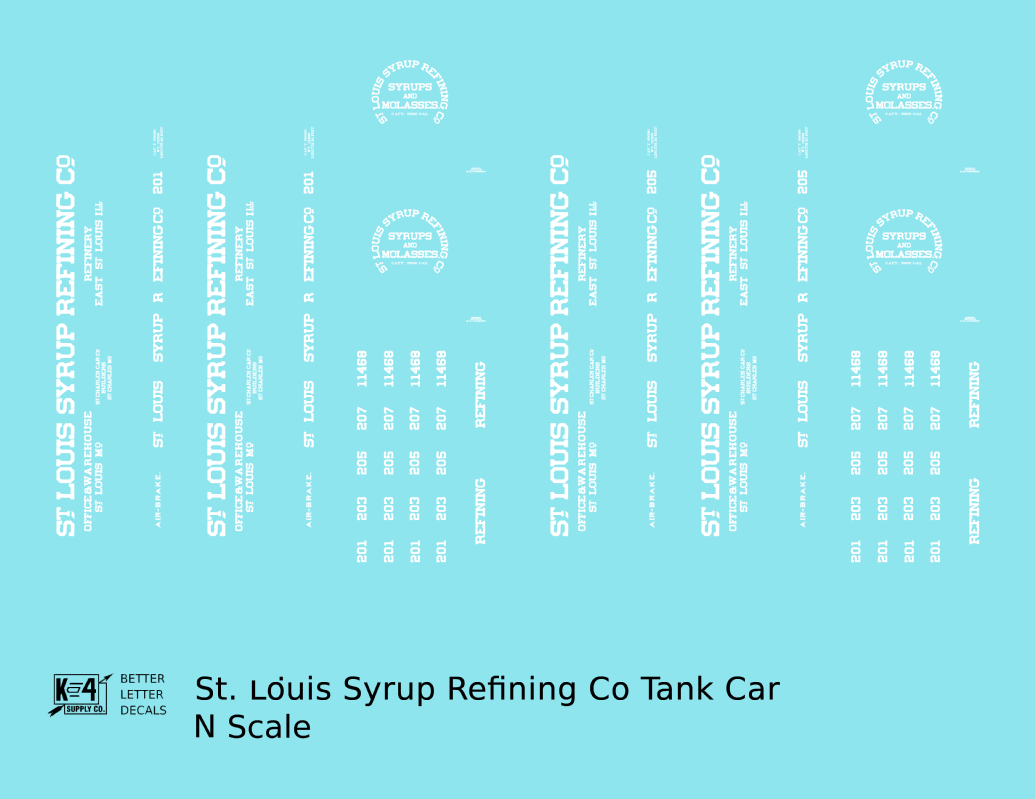 St Louis Syrup Refining Co Early Tank Car White