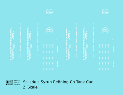 St Louis Syrup Refining Co Early Tank Car White