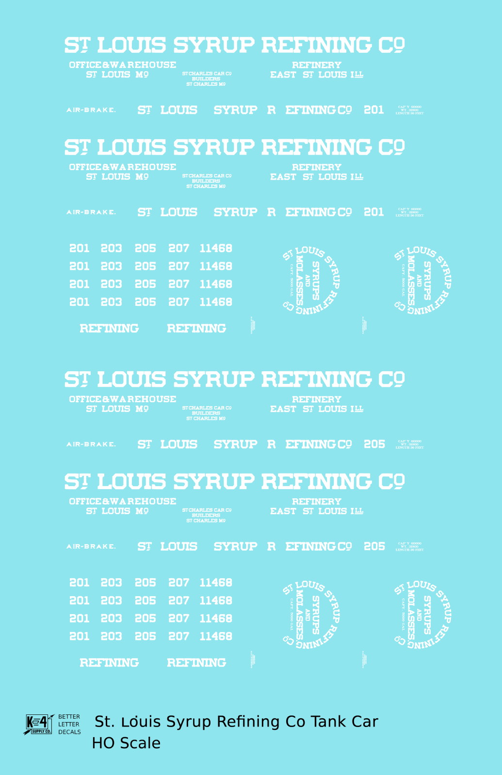 St Louis Syrup Refining Co Early Tank Car White