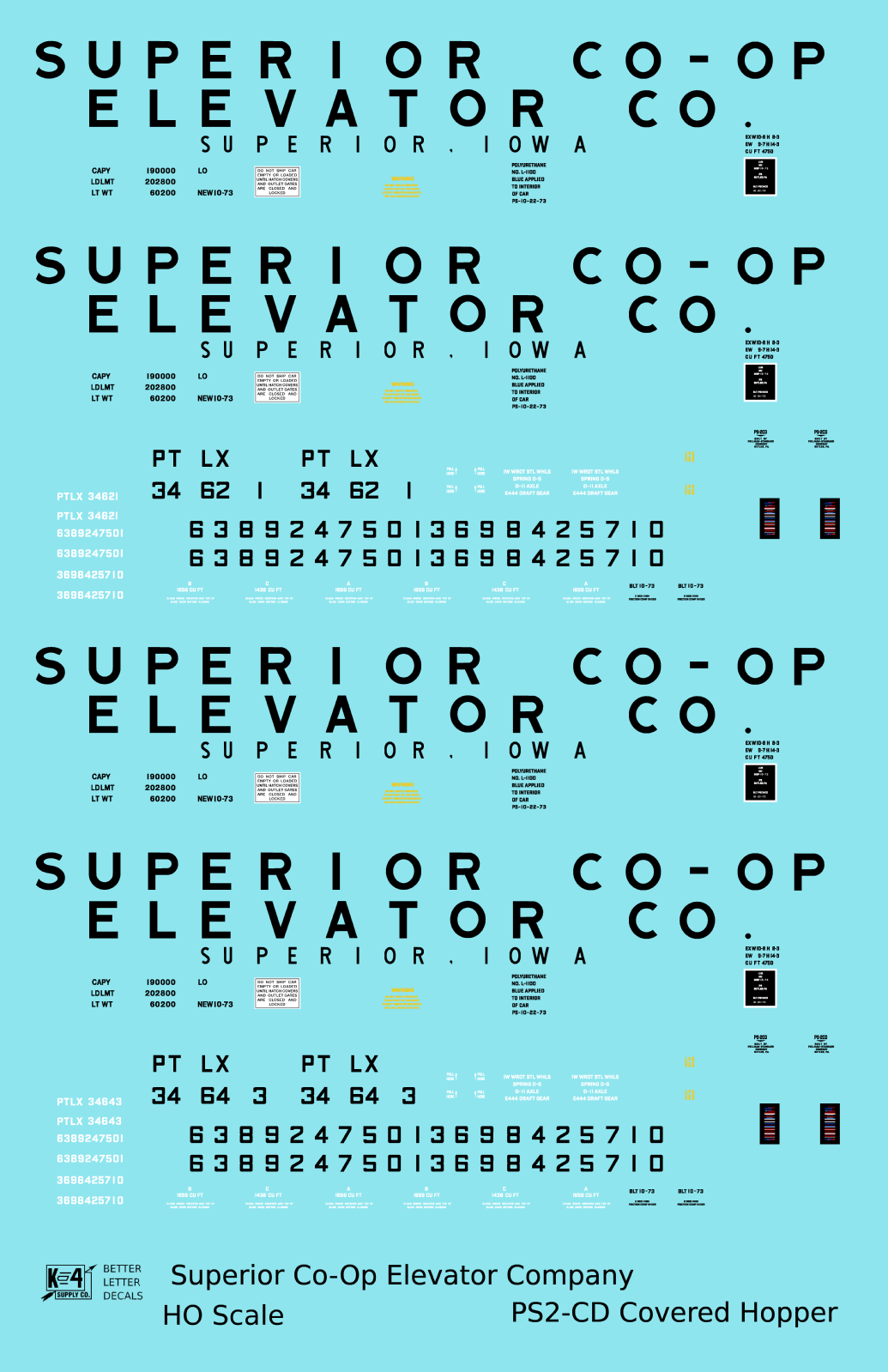 Superior Co-Op Elevator Co. PS-2CD Covered Hopper Black Iowa