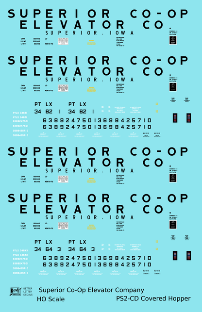 Superior Co-Op Elevator Co. PS-2CD Covered Hopper Black Iowa