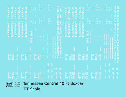 Tennessee Central 40 Ft Boxcar White