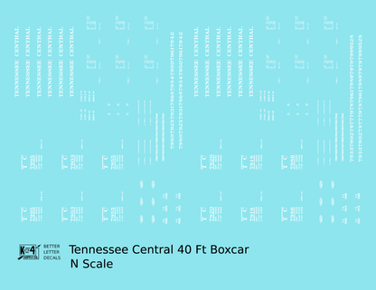 Tennessee Central 40 Ft Boxcar White