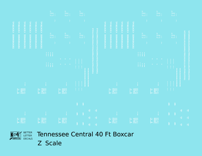 Tennessee Central 40 Ft Boxcar White