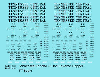 Tennessee Central 70 Ton Covered Hopper Black