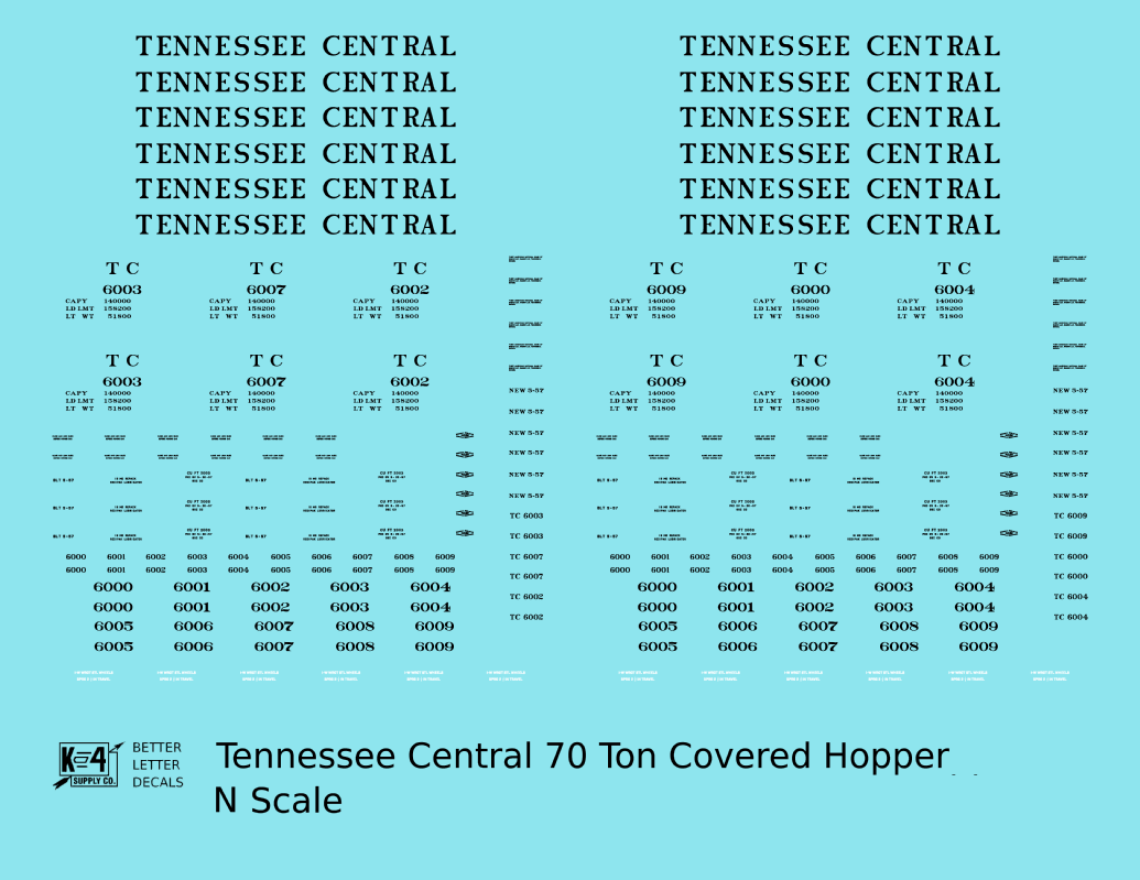 Tennessee Central 70 Ton Covered Hopper Black