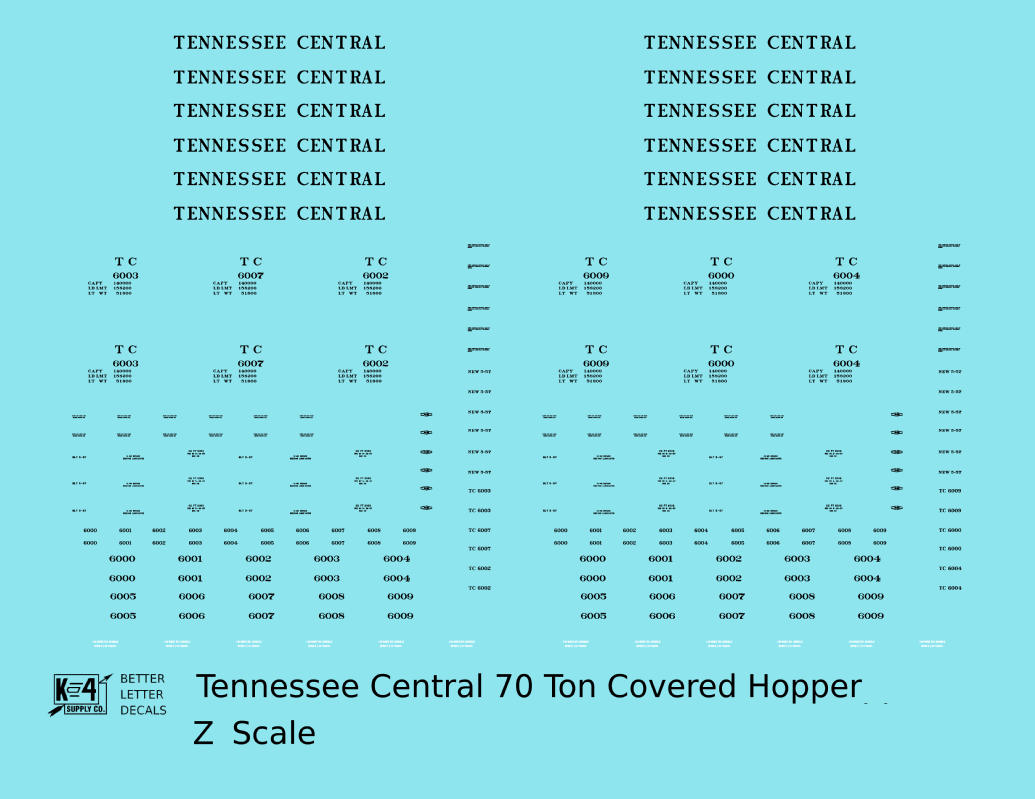 Tennessee Central 70 Ton Covered Hopper Black