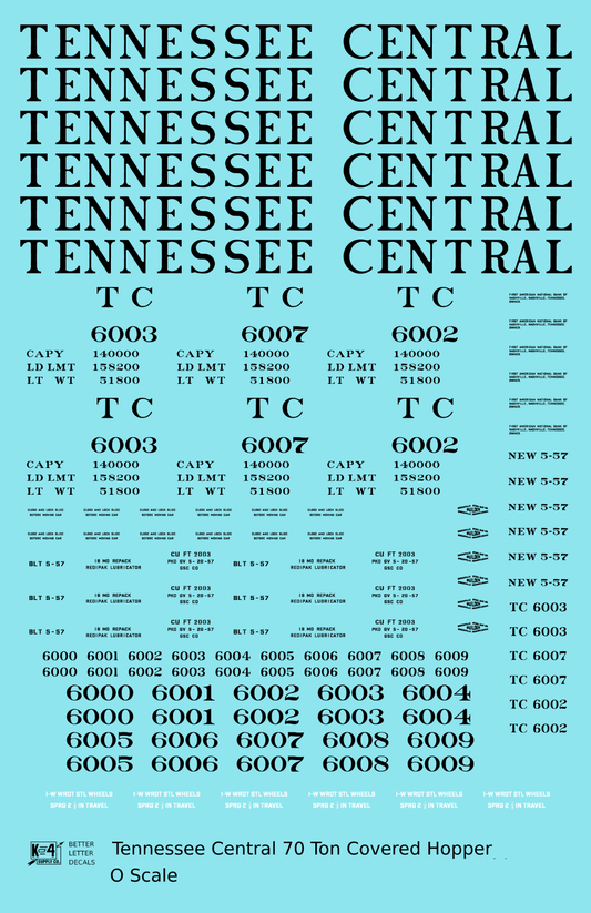 Tennessee Central 70 Ton Covered Hopper Black