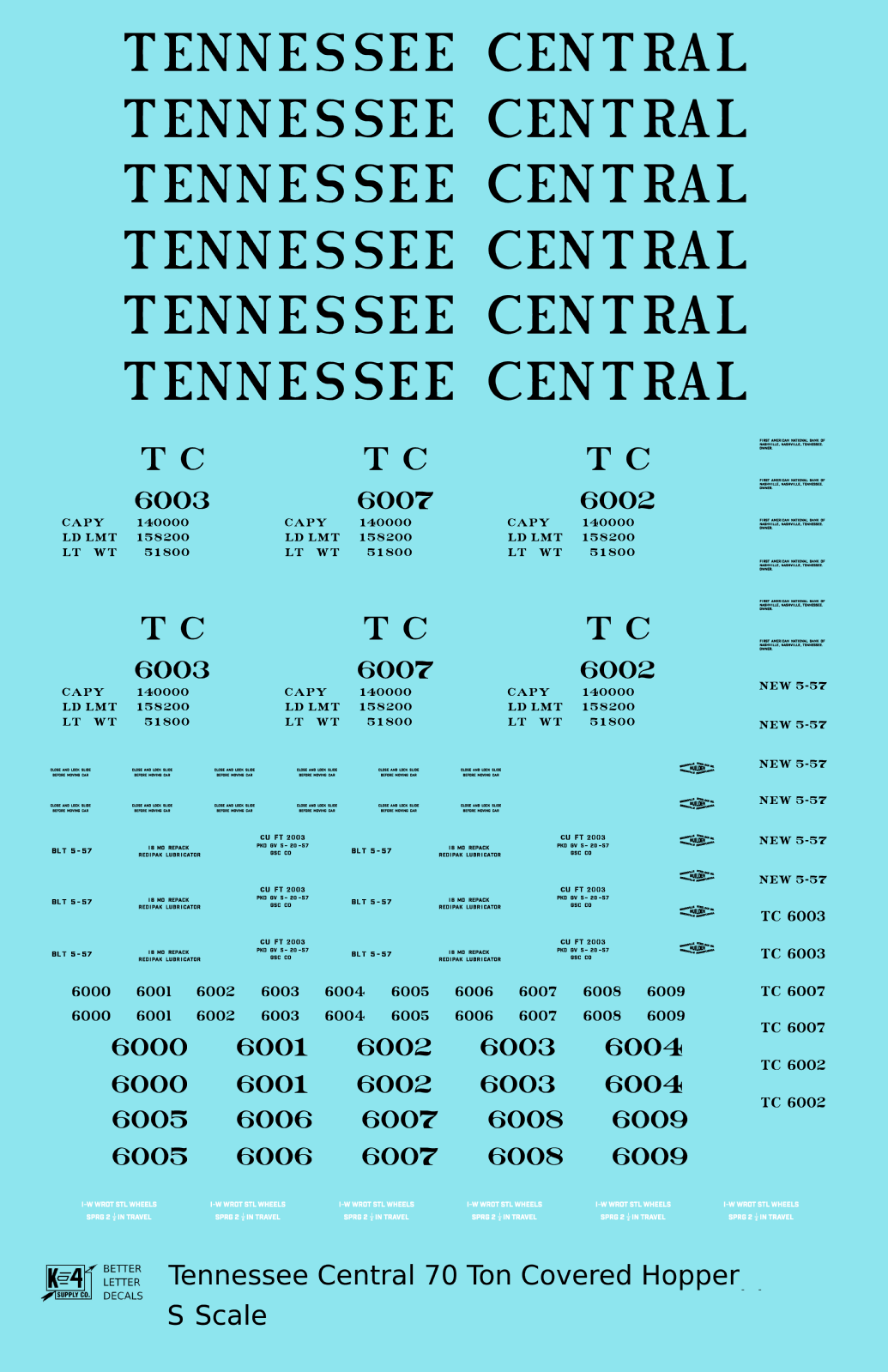 Tennessee Central 70 Ton Covered Hopper Black