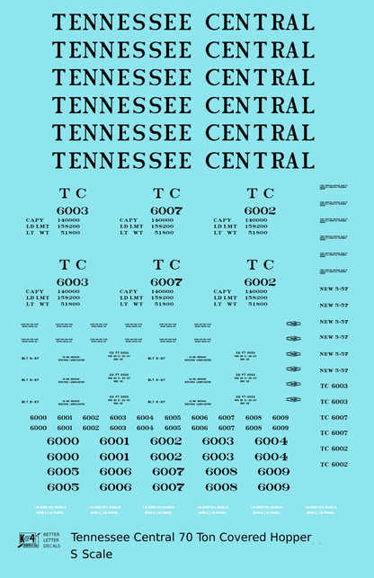 Tennessee Central 70 Ton Covered Hopper Black