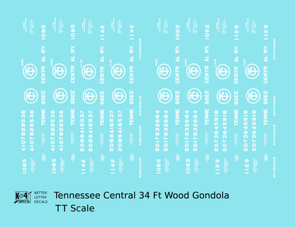 Tennessee Central 34 Ft Wood Gondola White