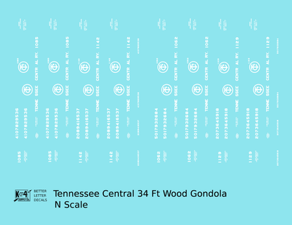 Tennessee Central 34 Ft Wood Gondola White