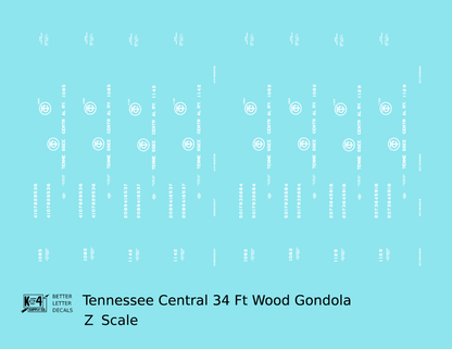 Tennessee Central 34 Ft Wood Gondola White
