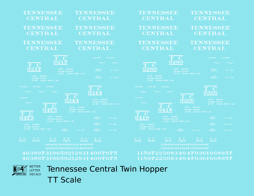 Tennessee Central Offset Twin Hopper White