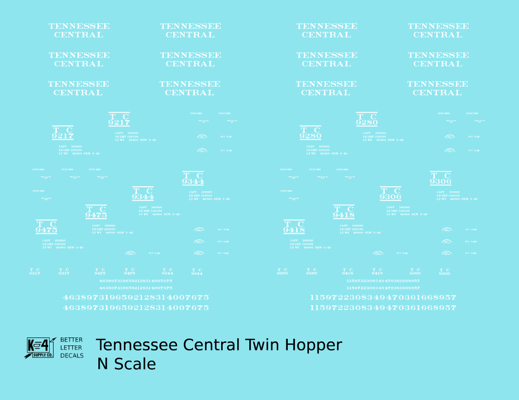 Tennessee Central Offset Twin Hopper White