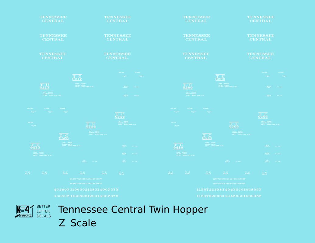 Tennessee Central Offset Twin Hopper White