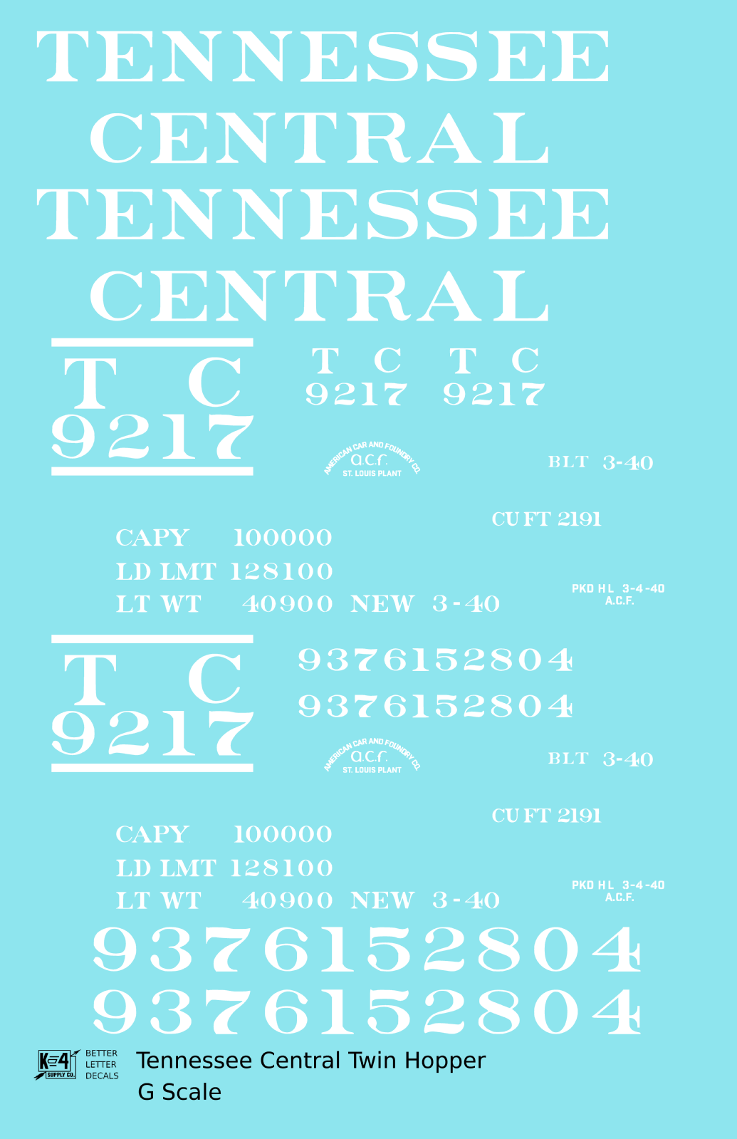 Tennessee Central Offset Twin Hopper White