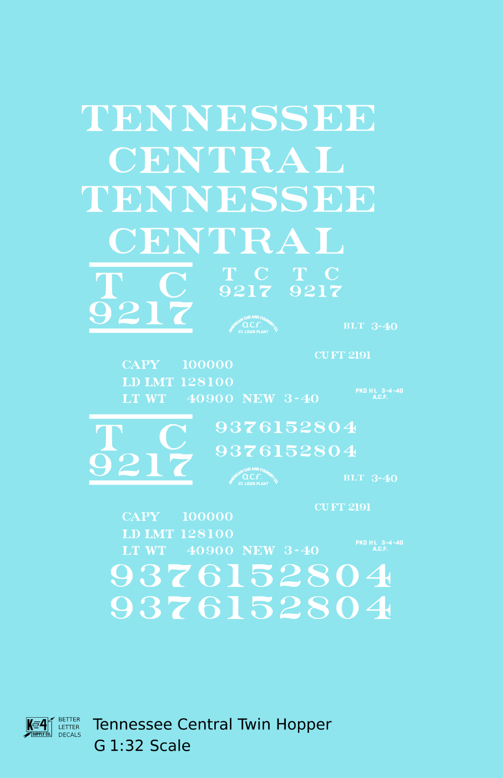 Tennessee Central Offset Twin Hopper White