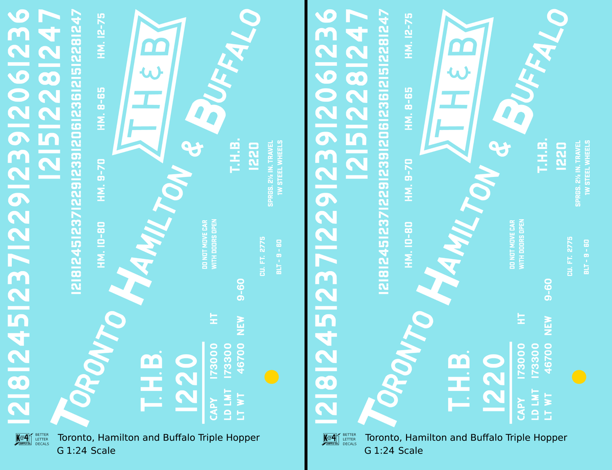 Toronto, Hamilton and Buffalo Offset Triple Hopper White