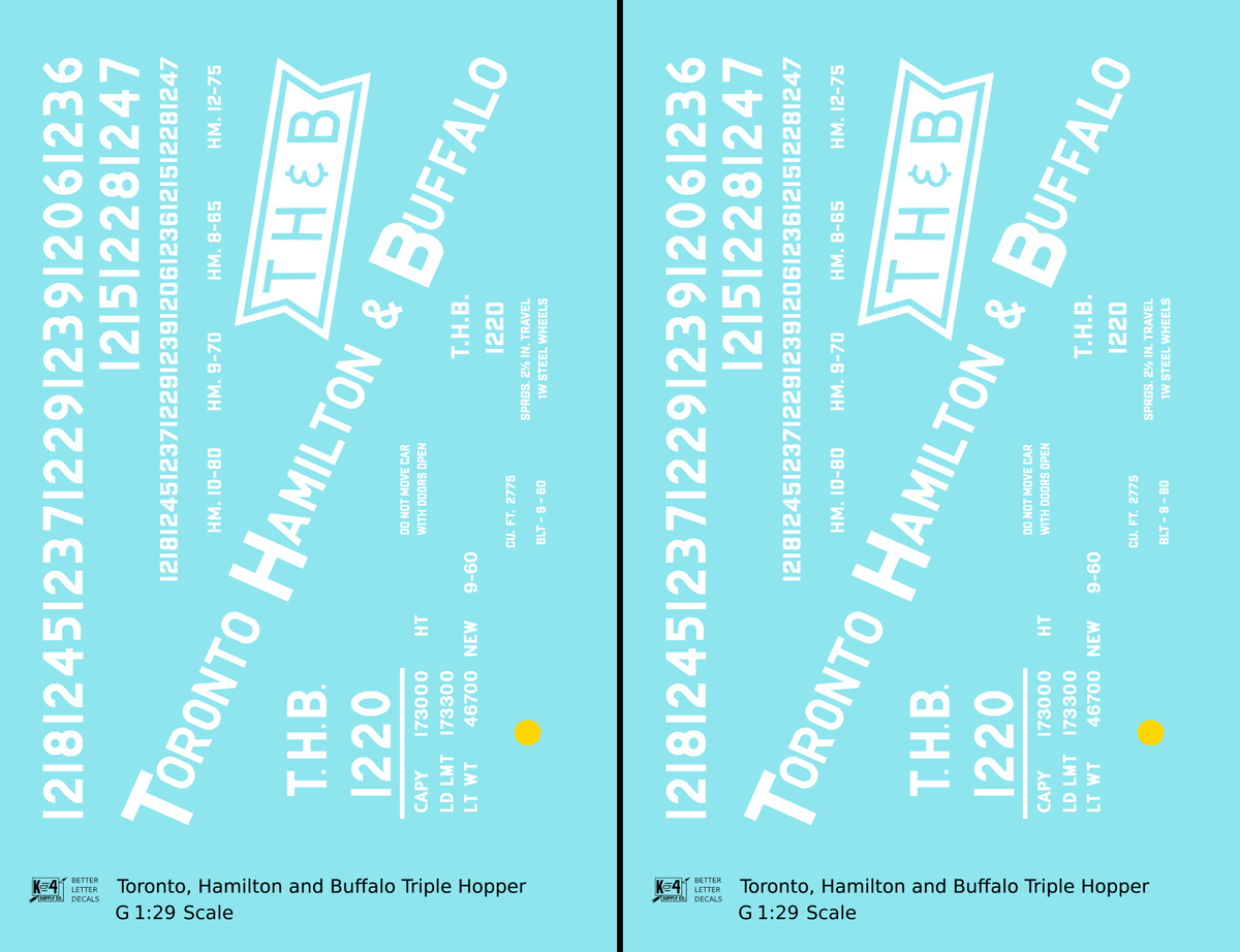 Toronto, Hamilton and Buffalo Offset Triple Hopper White