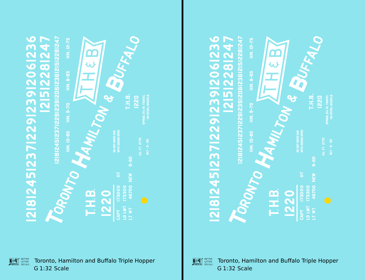 Toronto, Hamilton and Buffalo Offset Triple Hopper White