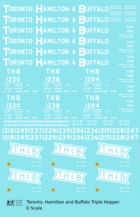 Toronto, Hamilton and Buffalo Offset Triple Hopper White