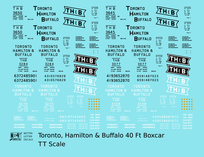 Toronto, Hamilton and Buffalo 40 Ft Boxcar Black and White