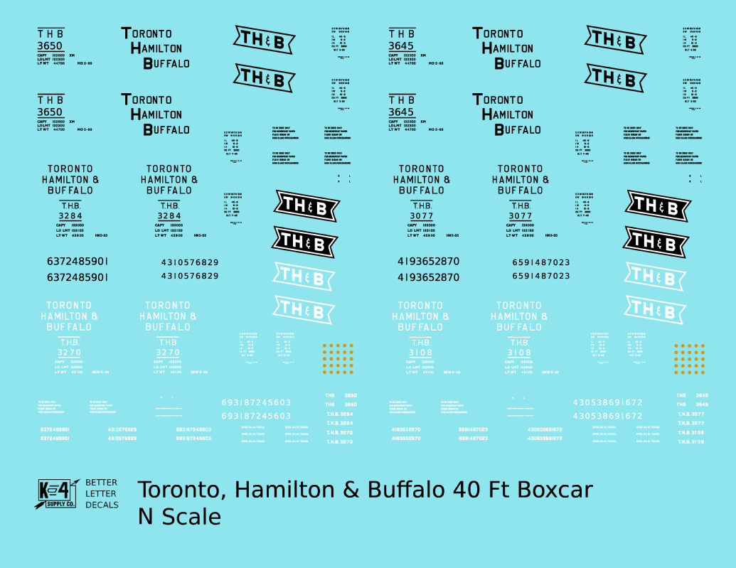 Toronto, Hamilton and Buffalo 40 Ft Boxcar Black and White