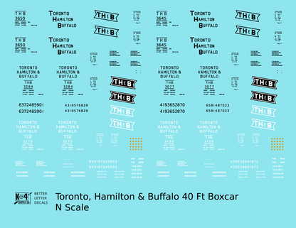Toronto, Hamilton and Buffalo 40 Ft Boxcar Black and White