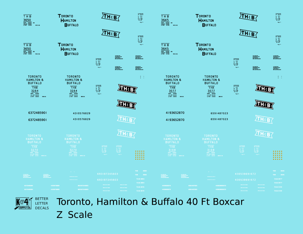 Toronto, Hamilton and Buffalo 40 Ft Boxcar Black and White