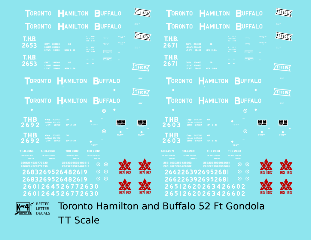 Toronto, Hamilton and Buffalo 52 Ft Gondola White