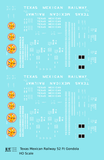 Texas Mexican Railway 52 Ft Gondola White  - Decal - Choose Scale