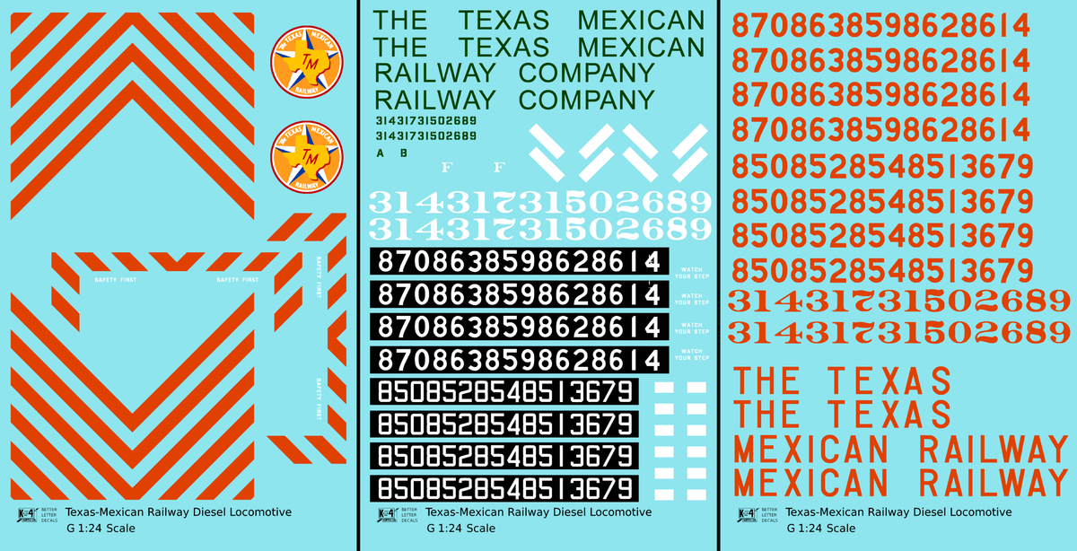 Texas Mexican Railway Hood Diesel Locomotive and Caboose Red-Orange