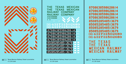 Texas Mexican Railway Hood Diesel Locomotive and Caboose Red-Orange