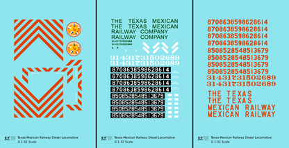 Texas Mexican Railway Hood Diesel Locomotive and Caboose Red-Orange