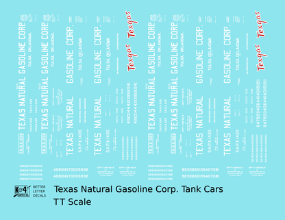 Texas Natural Gasoline Corp ICC-105 Tank Car White and Red Texgas