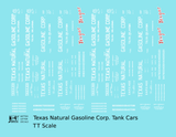 Texas Natural Gasoline Corp ICC-105 Tank Car White and Red Texgas