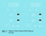 Toledo and Ohio Central 40 Ft Boxcar White New York Central