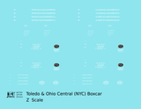 Toledo and Ohio Central 40 Ft Boxcar White New York Central