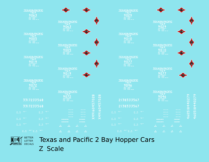 Texas and Pacific Offset Twin Hopper White