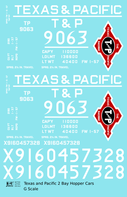 Texas and Pacific Offset Twin Hopper White